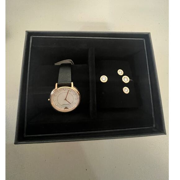 Emporio Armani AR80011 Two-Hand Black Leather Watch main image 6